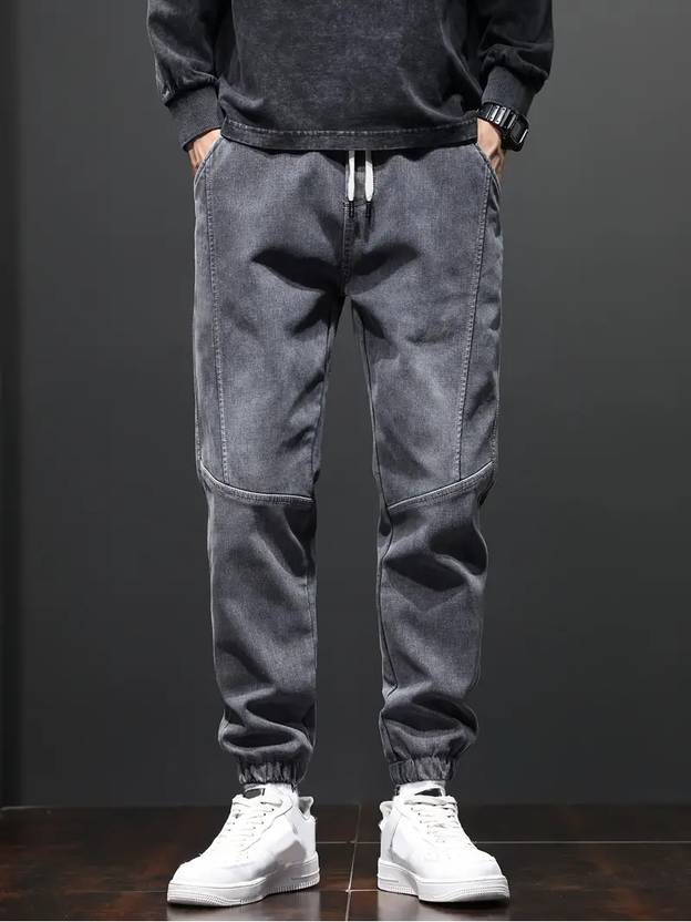 POSHAX Men Regular Mid Rise Black Jeans